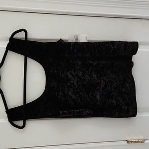 Hanky Panky Black Crushed Velvet Top L New